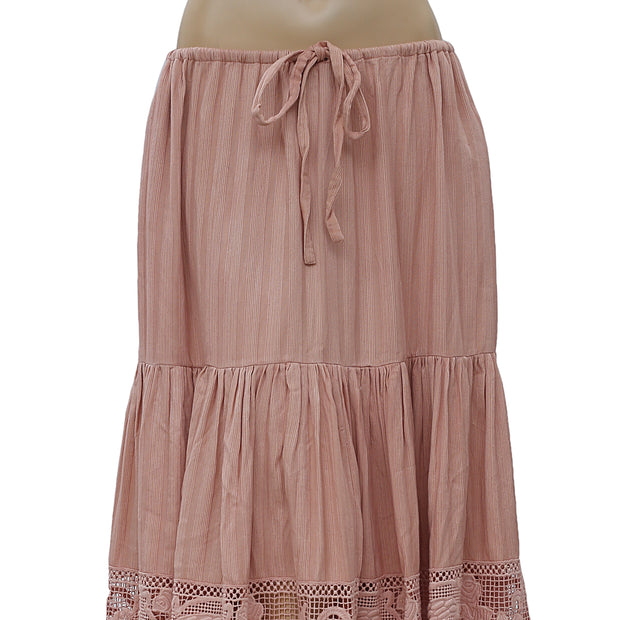 Ulla johnson Embroidered Crochet Lace Maxi Skirt S