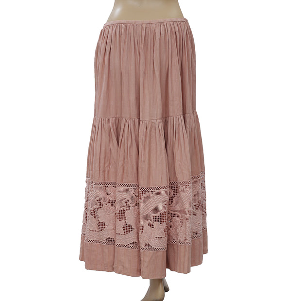 Ulla johnson Embroidered Crochet Lace Maxi Skirt S