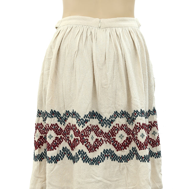 Belair Women Embroidered Beige Skirt  S