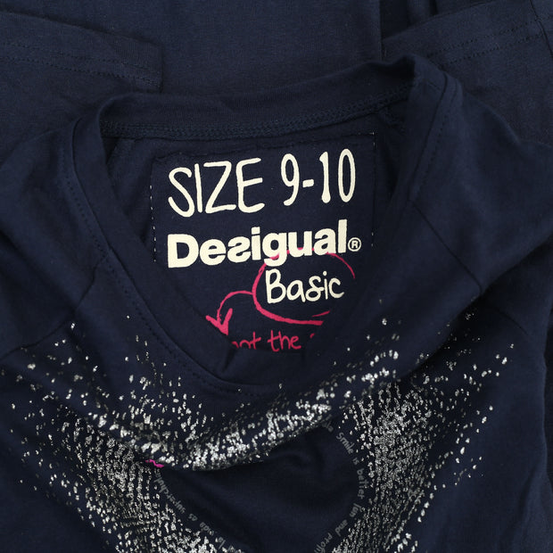 Desigual Kids Girls Heart Glitter Midi Dress 9-10 Years