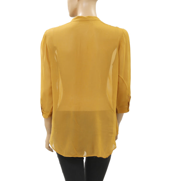 Anthropologie Buttondown Tunic Shirt Top XS