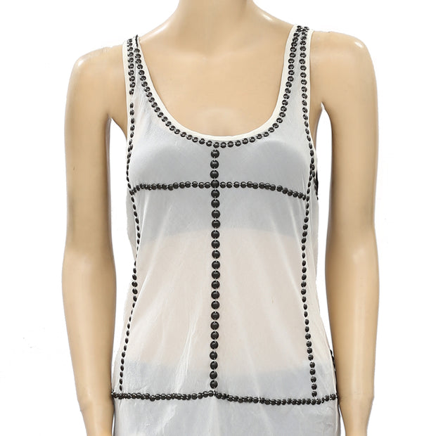 Isabel Marant Parley Studded Silk-Chiffon Mini Dress L