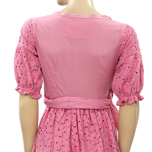 Odd Molly Anthropologie Eyelet Embroidered Mini Dress XS 0