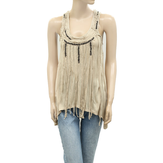 Guess Los Angeles Sequin & Bead Embellished Tunic Top XS