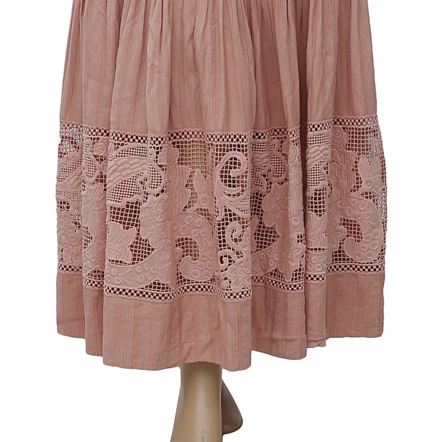 Ulla johnson Embroidered Crochet Lace Maxi Skirt S