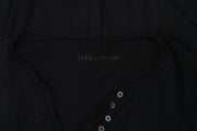 Zadig & Voltaire Tunic Button Solid Black T-Shirt Top