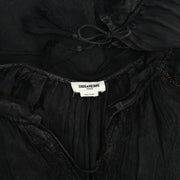 Zadig & Voltaire Theresa Beaded Black Blouse Top S