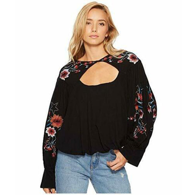 Free People Lita 花卉刺绣衬衫上衣