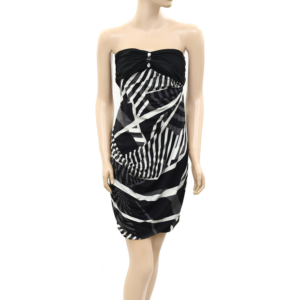 Giorgia & Johns Bead Embellished Tube Tunic Black Dress S