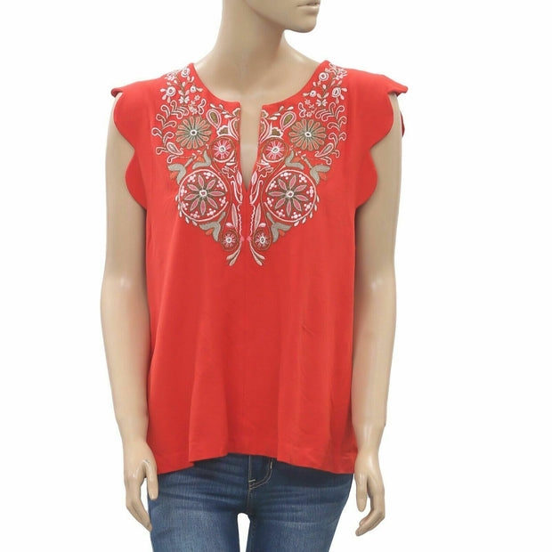Akemi + Kin Anthropologie Binah Scalloped Shell Top