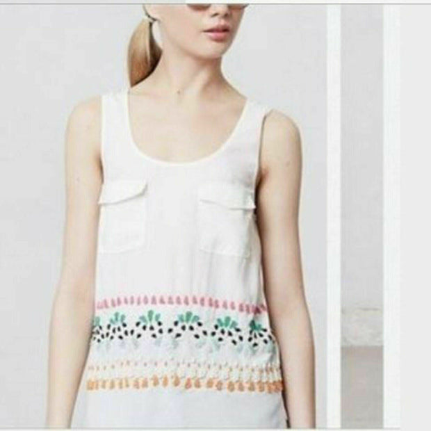 Anthropologie Leifnotes Embellished Tank Tunic Top XS 0