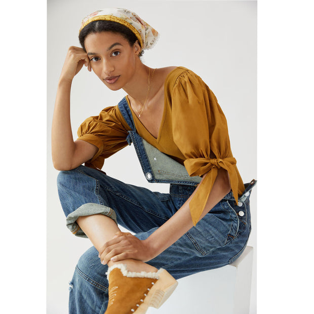 Maeve Anthropologie Puff-Sleeved Blouse Top