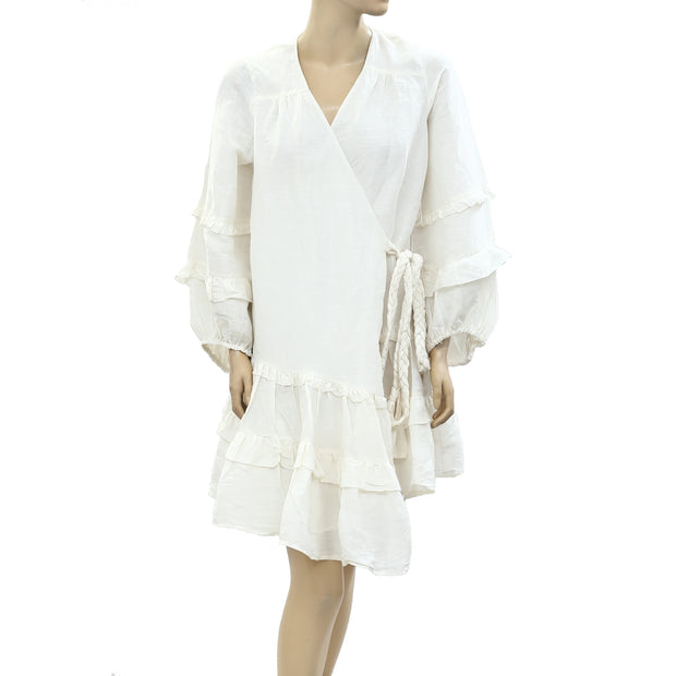 Apiece Apart Ruffle Wrap Mini Dress M