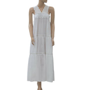 Ulla johnson White Lace Maxi Dress Tiered Beach Wear Holiday Cotton XS Nw