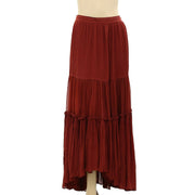 All Saints Gabi Solid Tiered Christmas Maxi Skirt M
