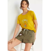 Anthropologie Jarmél by Jarmel 豹纹彩虹图案 T 恤