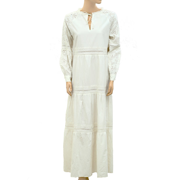 Sezane Eyelet Embroidered Maxi Dress M