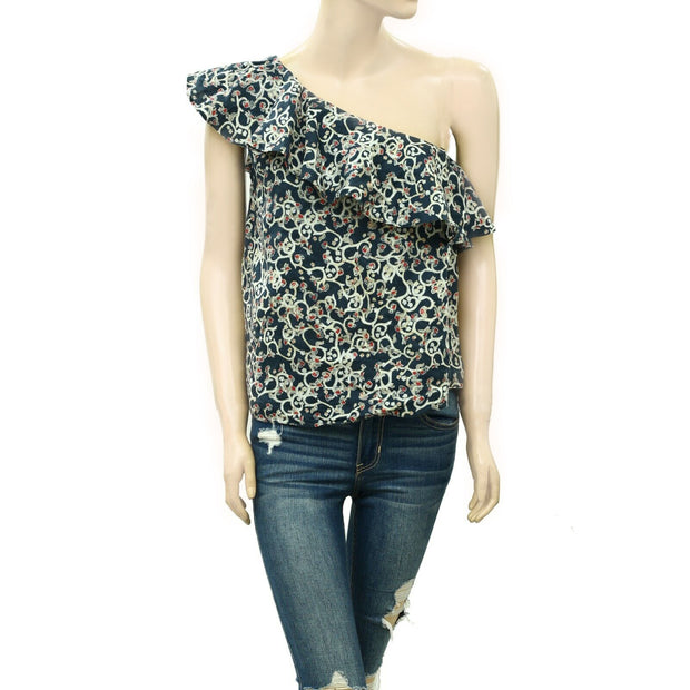 ISABEL MARANT ÉTOILE Thomy 一肩印花衬衫上衣 M-38