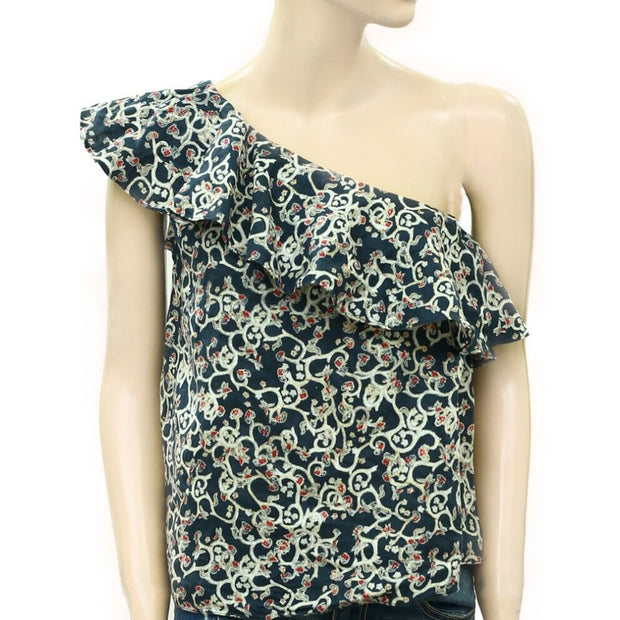 ISABEL MARANT ÉTOILE Thomy 一肩印花衬衫上衣 M-38