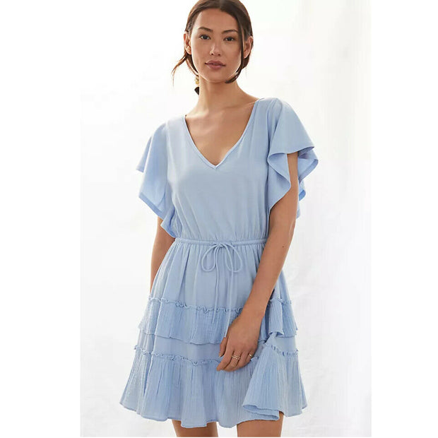 Anthropologie 分层荷叶边迷你连衣裙 Daily Practice
