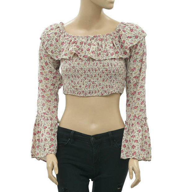 Kimchi Blue Urban Outfitters Kimora Smocked Crop Top