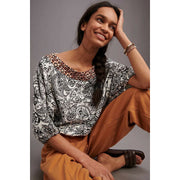 Anthropologie Samia Eye Catching Print Oversized Blouse Top