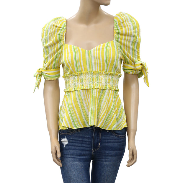Valencia & Vine Striped Printed Blouse Top XS