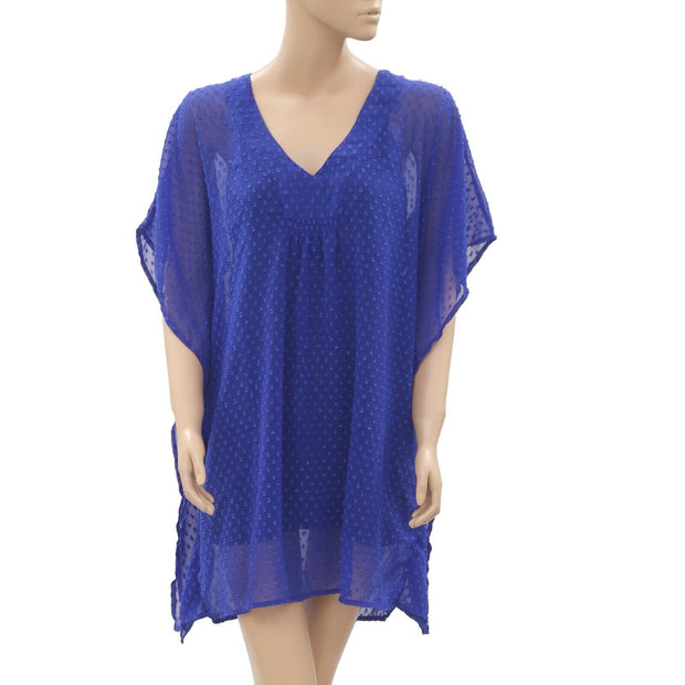 Free People Dot Embroidered Tunic Mini Dress XS
