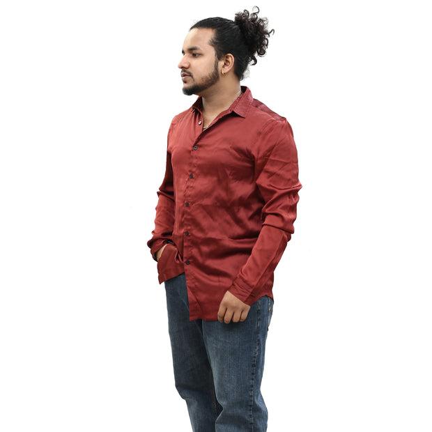 ASOS DESIGN Men's Regular Camp Satin Shirt