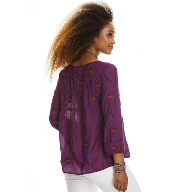 Odd Molly Anthropologie Refrain Rose Floral Blouse Top