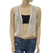 Chico's Crochet Shimmer Printed Shrug Coverup Top