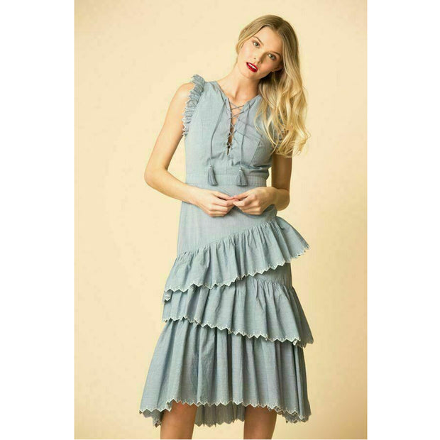 Ulla Johnson ROSALIND Tiered Midi Dress XS 0