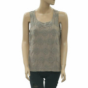 By Chico's Mesh Embroidered Blouse Tank Top S