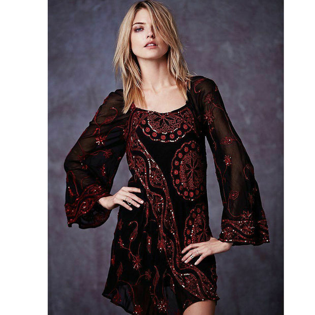 $350 Free People My Beloved Georgette Mini Dress