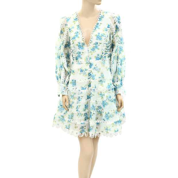 Asos Design Floral Printed Babydoll Mini Dress S