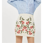 Topshop Floral Embroidered Mini Skirt S