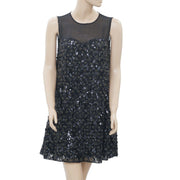 Juicy Couture Beaded Sequin Embellished Black Tunic Dress S 4