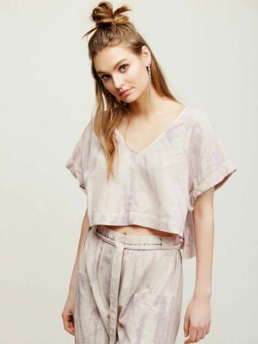 Intimately Free People Tie & Dye Pullover Crop Blouse Top S