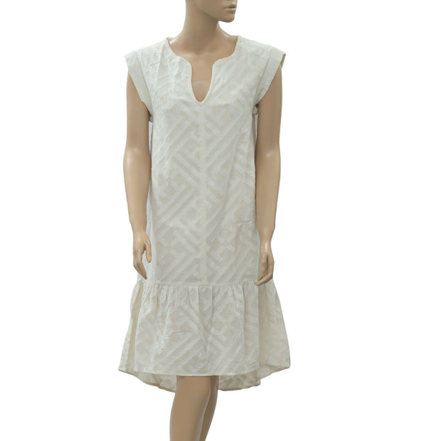 Leo & Sage Lace Jacquard Ivory Mini Dress S