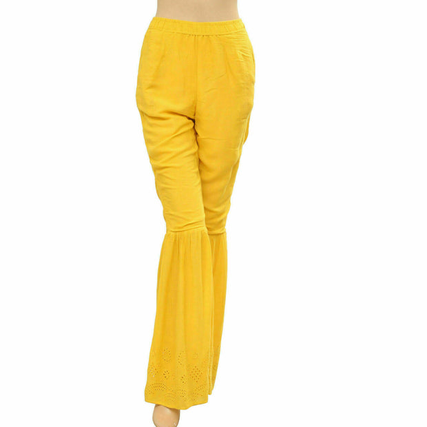 Splash Eyelet Embroidered Palazzo Pants S 4