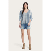 Frye x Anthropologie Pleated Box Blouse Top