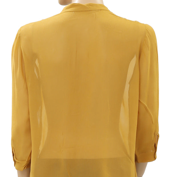 Anthropologie Buttondown Tunic Shirt Top XS