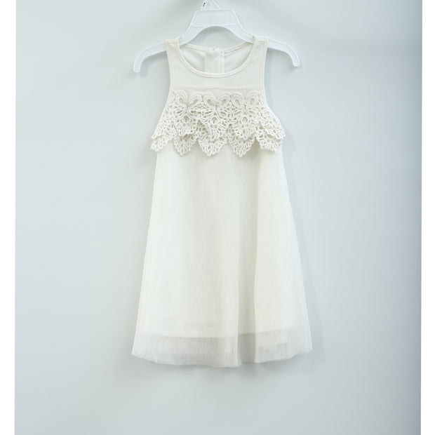 White Chocolate Kids Baby Girl White Long Dress 1-2 Year
