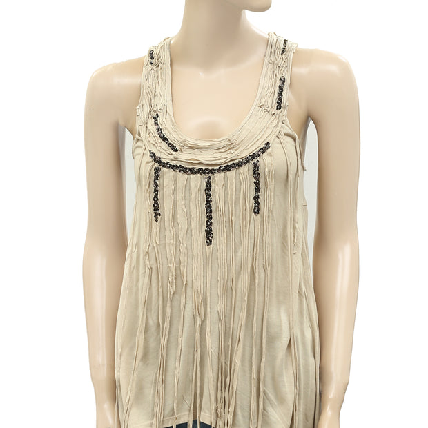 Guess Los Angeles Sequin & Bead Embellished Tunic Top XS