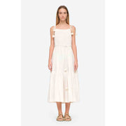 Sea New York Willa Smocked Pleated Cotton-Poplin Midi Dress XS