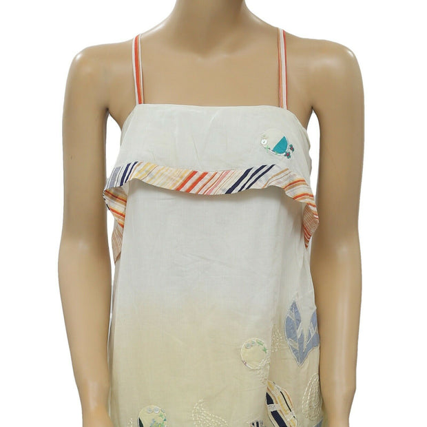 Miss Sidecar Dip Dye Embroidered Mini Dress M