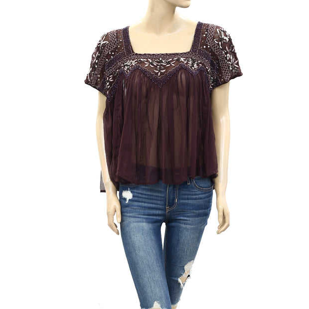 Free People Sunny Days Ahead Blouse Top XS