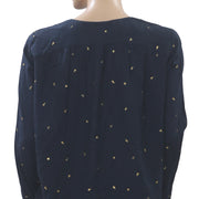 Des Petits Hauts Romane Frutti 印花系扣海军蓝上衣