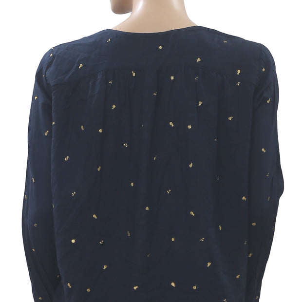 Des Petits Hauts Romane Frutti 印花系扣海军蓝上衣