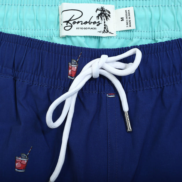 Bonobos Riviera Recycled Swim Trunks Spritz Printed Navy Shorts M